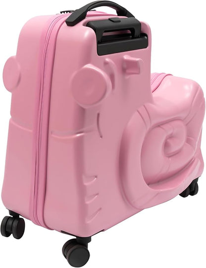 CNCEST 20" Kid's Ride-on Travel Suitcase, Rolling Luggage with Wheels & Password Lock, Children's Ride On Trolley Luggage for Children's Day Gift, Festival Gift