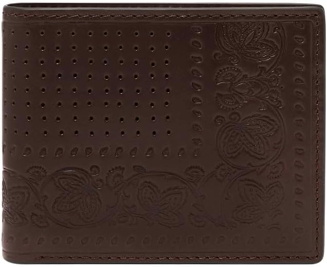 Fossil Men's Derrick Leather RFID-Blocking Bifold with Coin Pocket Wallet