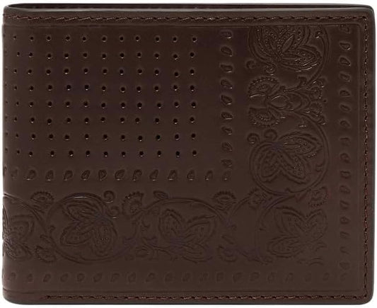 Fossil Men's Derrick Leather RFID-Blocking Bifold with Coin Pocket Wallet