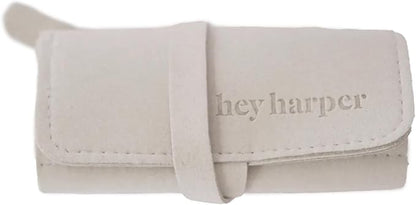 Hey Harper Travel Jewelry Organizer Roll – Compact Storage Pouch for Rings, Earrings, Necklaces & Bracelets – Foldable Case for Women (Included Only Roll) (Slate)