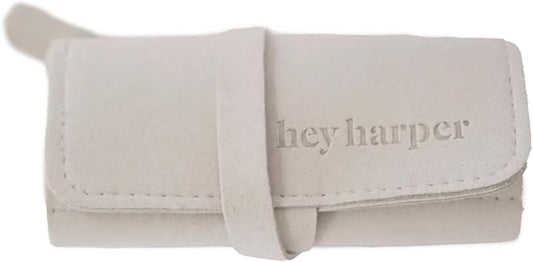 Hey Harper Travel Jewelry Organizer Roll – Compact Storage Pouch for Rings, Earrings, Necklaces & Bracelets – Foldable Case for Women (Included Only Roll) (Slate)