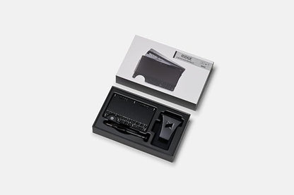 Ridge Wallet for Men - Slim Minimalist Compact Wallet and Card Holder, RFID Protected Front Pocket Wallets for Men with Integrated Cash Strap (Matte Black Everything)