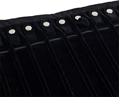 Portable Jewelry Roll Untangled Secure Necklace Travel Storage Bag Displays Holder 16 Chain (Black Diamond)