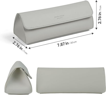 carrotez Stylish PU Leather Makeup Bag: Versatile Travel Toiletry Bag & Cosmetic Pouch, Small Makeup Organizer for Purse Essentials - Ideal Makeup Brush Holder & Sunglasses Case for Women - Grey