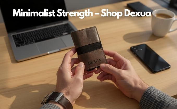 Mens Wallet, Premium Leather Slim Wallet, RFID Blocking Pop-Up Card Holder, Extra Credit Card Slots, Cash Slot, Magnetic Closure, Christmas Gift Ready Gift Box Included