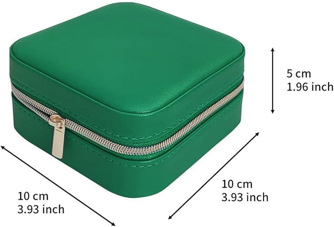 Jewelry Travel Case with Mirror,Small Travel Jewelry Organizer, Portable Jewelry Box Travel Mini Storage Organizer Portable Display Storage Box For Rings Earrings Necklaces (Green-4packs)