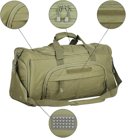 Military Tactical Outdoor Gym Bag Small Duffel Bag with Shoes Compartment for Sports Travel Camping Hunting (B-Green)