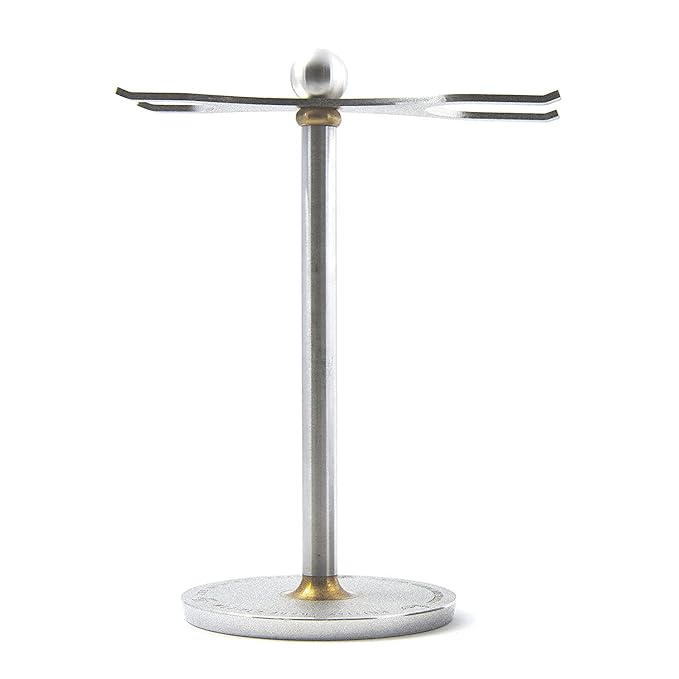 Luxury Razor and Brush Stand, The Admiral by VIKINGS BLADE, Ancient Viking Look with Heavy Distressed Stainless Steel & Brass, Extra Wide Openings, Fits Most Razors and Brushes
