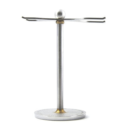 Luxury Razor and Brush Stand, The Admiral by VIKINGS BLADE, Ancient Viking Look with Heavy Distressed Stainless Steel & Brass, Extra Wide Openings, Fits Most Razors and Brushes