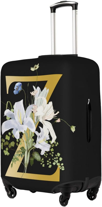 Decorative Z Suitcase Protectors Elastic Washable Luggage Covers With Concealed Zippers For 18-32 Inch Luggage (Size S: Fits 18-21 Inch)