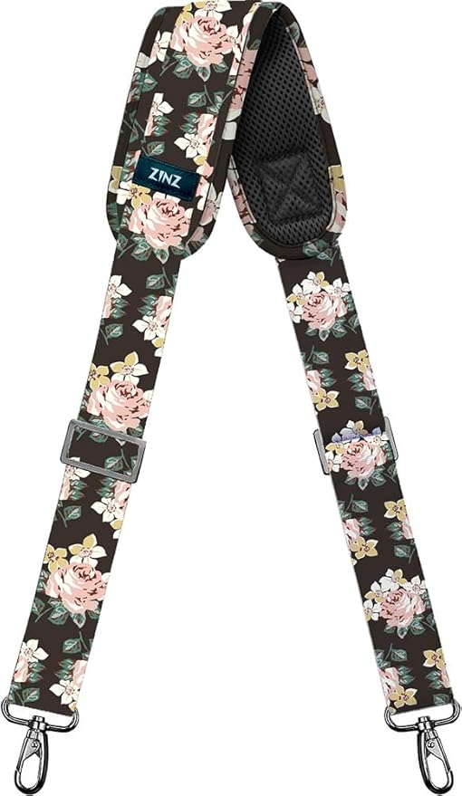 Shoulder Strap, ZINZ 57" Padded Adjustable Shoulder Bag Straps Replacement for Bags with D-Ring (LR02O01)