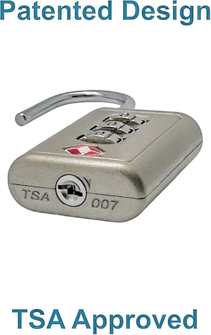 Combination Lock TSA Approved Lock 3 Digit Code Padlock Luggage Lock for Bags, Luggage, Backpacks, Toolboxes, Suitcases, Storage Cabinets (4 Pack)