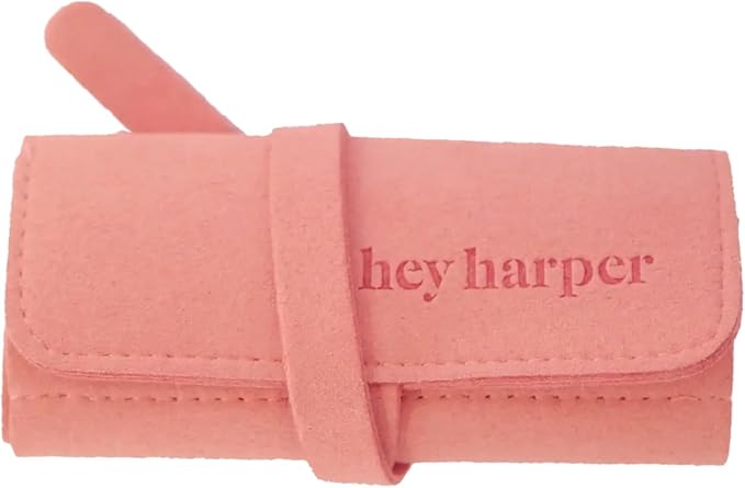 Hey Harper Travel Jewelry Organizer Roll – Compact Storage Pouch for Rings, Earrings, Necklaces & Bracelets – Foldable Case for Women (Included Only Roll) (Coral)