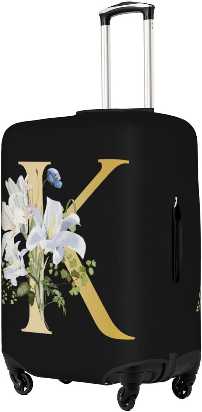 Decorative K Suitcase Protectors Elastic Washable Luggage Covers With Concealed Zippers For 18-32 Inch Luggage (Size S: Fits 18-21 Inch)