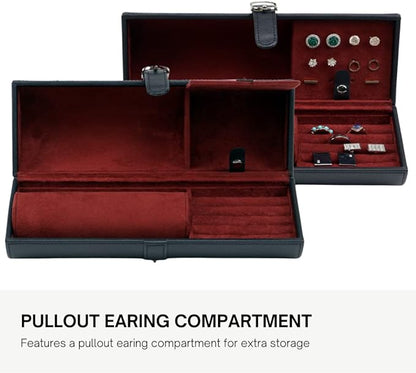 Travel size round Watch, Cufflinks and Jewelry Box and Organizer (Fabulous)