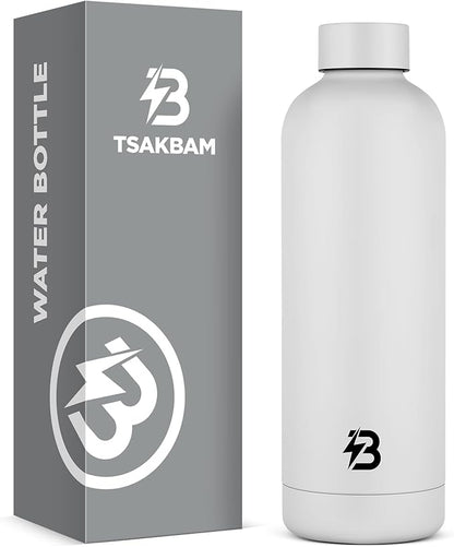 Insulated Water Bottle with Lid, 25 oz Reusable Leak-Proof Metal Stainless Steel Water Bottles for Travel, Sports, Gym, Outdoor (White)