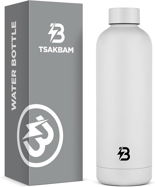 Insulated Water Bottle with Lid, 25 oz Reusable Leak-Proof Metal Stainless Steel Water Bottles for Travel, Sports, Gym, Outdoor (White)