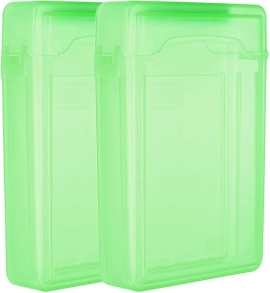 PATIKIL 6.5" x 4.5" Hard Drive Disk Case, 2Pcs Plastic Hard Disk Storage Box Portable Anti-Static Case for 3.5" External SSD HDD, Green