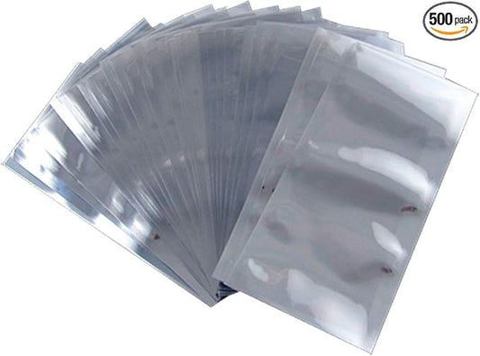 APQ Pack of 500 Static Shielding Bags 10 x 18. Grey Electrostatic Bags 10x18. Open Ended Heat Sealable Bags. Transparent Material. Great for Electronical Sensitive Components.
