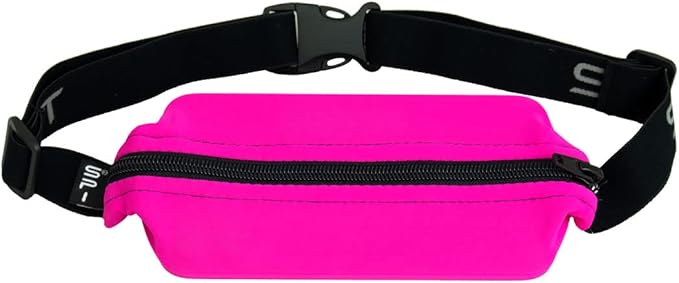 SPIbelt Running Belt for Women Men, Phone Holder for Running, Running Fanny Pack, Holder for Phone, Running Waist Pack, Adjustable Waist, [Fits All Phones]. Fuchsia with Black Zipper