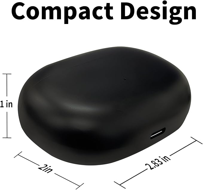 Charging Case Replacement Compatible for Beats Studio Buds Wireless Earbuds (Not Include Earbud) Type-C Protective Case (Black) Bluetooth Pairing Sync Button