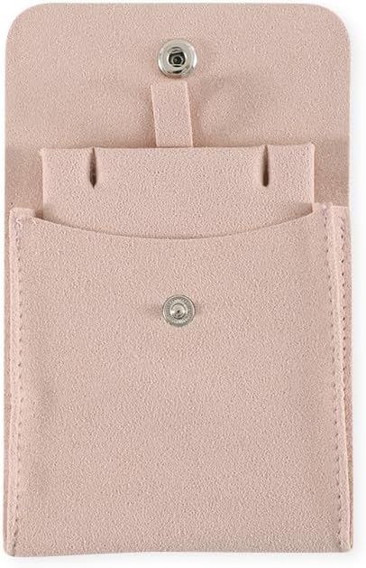 10pc Mini Jewelry Pouch For Necklace Stud Earring，Travel Jewlery Box Case Storage, Small Ring Boxes Pouches Bags Organizer For Women (Pink)