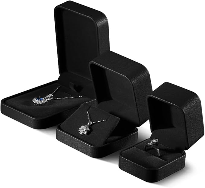 Earring Case, Leather Jewelry Box For Earrings,Premium Jewelry Box For Earrings Only,Luxury Gift Boxes For Jewelry (Black)