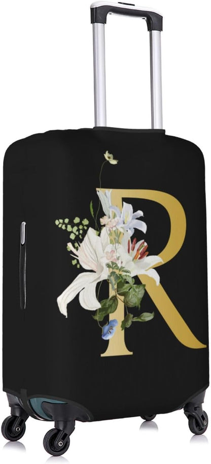 Decorative R Suitcase Protectors Elastic Washable Luggage Covers With Concealed Zippers For 18-32 Inch Luggage (Size M: Fits 22-24 Inch)