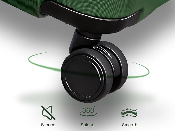 NINETYGO Trunk Luggage 24 Inch, Medium Checked Luggage with Double Spinner Wheels, Anti-Burst Zipper, Hard Case PC Suitcase, Lightweight Travel Luggage, TSA Approved (Pearl White, Hudson)