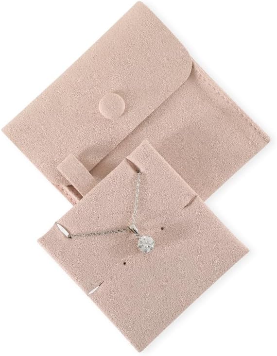 10pc Mini Jewelry Pouch For Necklace Stud Earring，Travel Jewlery Box Case Storage, Small Ring Boxes Pouches Bags Organizer For Women (Pink)