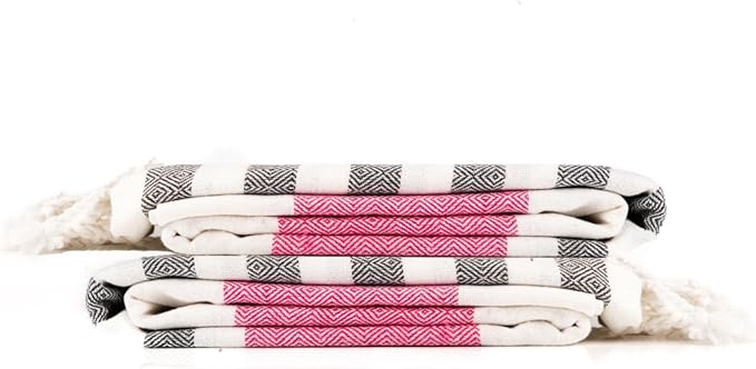 Cotton Turkish Beach Towel with Towels Oversized 36"x72" Pool Absorbent Extra Large Quick Dry Sand Travel Towel (Rosé Obsidian, 2 Pack)