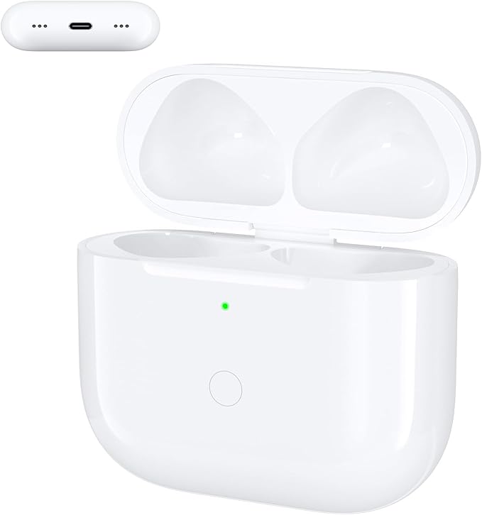 Wireless Charging Case for AirPod 4, White Replacement Charger Case Compatible with Air Pod 4th Generation Type-C Port AirPods 4th Gen Case with Fast Pairing Sync, Earbuds Not Included