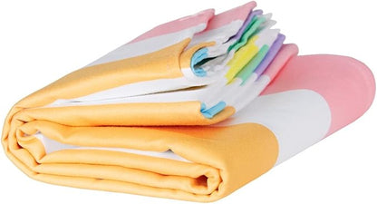 Dock & Bay Beach Towel - Quick Dry, Sand Free - Compact, Lightweight - 100% Recycled - Includes Bag - Summer - Unicorn Waves - Extra Large (200x90cm, 78x35)
