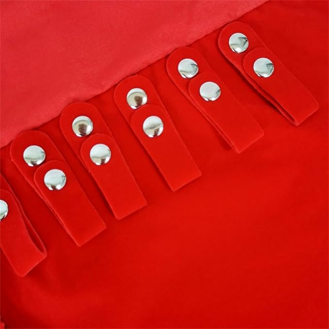 Velvet Travel Jewelry Case Roll Bag Organizer for Necklace Bracelet Earrings Ring (Black) (Red)