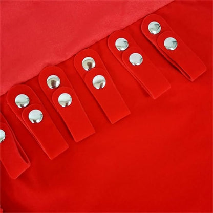 Velvet Travel Jewelry Case Roll Bag Organizer for Necklace Bracelet Earrings Ring (Black) (Red)