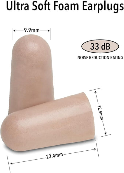 Mack's Ultra Soft Foam Earplugs, 100 Pair Bag - 33dB Highest NRR, Comfortable Ear Plugs for Sleeping, Snoring, Travel, Concerts, Studying and Loud Noise | Made in USA