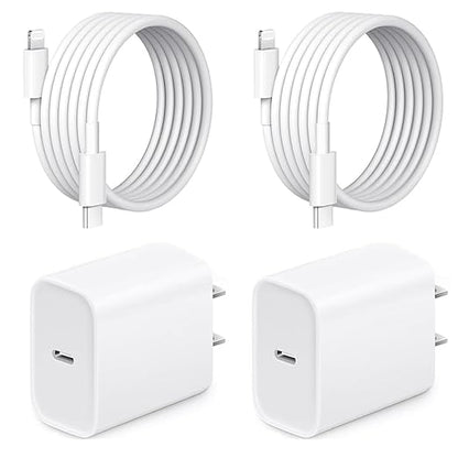 iPhone Charger Fast Charging,20W USB C Fast Charger 3 FT Compatible with iPhone 14 pro/14 pro max /13/12/ 11/ XS/XR/X/8/7/SE/iPad/Airpods,2 Pack PD Wall Charger Block with 3FT Type C Lightning Cable