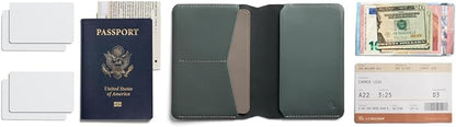 Bellroy Passport Cover (slimline travel wallet/pouch with card slots and space for cash plus travel documents) - Everglade