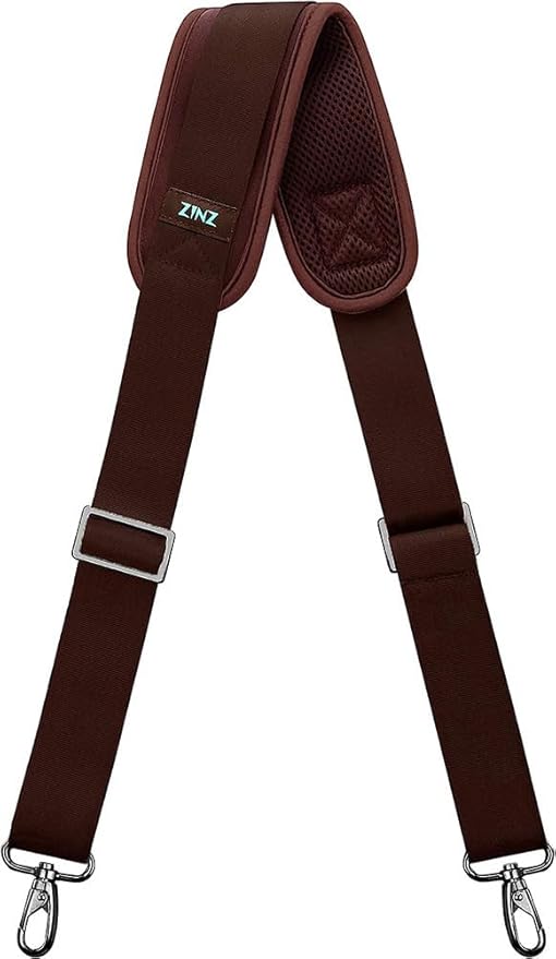 Shoulder Strap, ZINZ 57" Padded Adjustable Shoulder Bag Straps Replacement for Bags with D-Ring (B02R01)