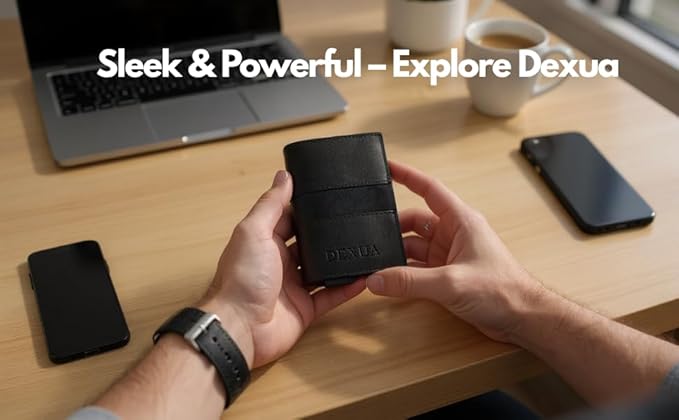 Mens Wallet, Premium Leather Slim Wallet, RFID Blocking Pop-Up Card Holder, Extra Credit Card Slots, Cash Slot, Magnetic Closure, Christmas Gift Ready Gift Box Included