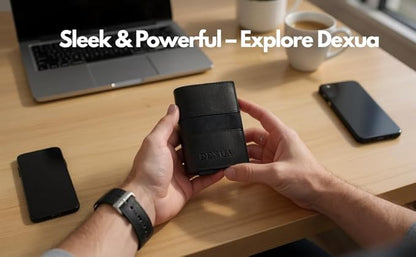 Mens Wallet, Premium Leather Slim Wallet, RFID Blocking Pop-Up Card Holder, Extra Credit Card Slots, Cash Slot, Magnetic Closure, Christmas Gift Ready Gift Box Included