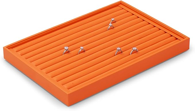 Oirlv Luxury Leather Ring Earring Organizer Tray Stackable Jewelry Display Tray Ring Storage