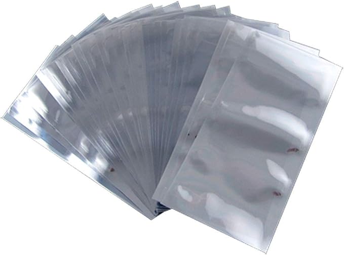 APQ Pack of 200 Static Shielding Bags 12 x 26. Grey Electrostatic Bags 12x26. Open Ended Heat Sealable Bags. Transparent Material. Great for Electronical Sensitive Components.