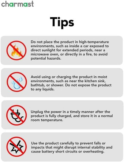 charmast Portable Charger with Built in Cables, Power Bank with Cords Wires, Slim 10000mAh Travel Battery Pack 6 Outputs 3 Inputs 3A Fast Charging for Samsung Google Pixel LG Moto iPhone iPad