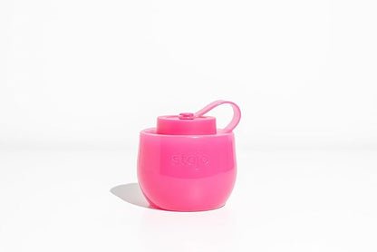 STOJO Collapsible Sports Water Bottle - Leak-Proof Reusable Silicone Travel Cup for Hot & Cold Drinks - Microwave & Dishwasher Safe - AS SEEN ON TODAY SHOW - Parent (Translucent Hot Pink)