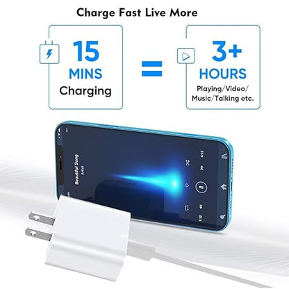 Fast Charger iPhone [Apple MFi Certified],2 Pack USB C Rapid Charger Block with 2Pcs 10FT Extra Long Apple USB C to Lightning Cable Fast Charging for iPhone 14/14 Pro/13Pro Max/12/11Pro/Mini/XR/8/iPad