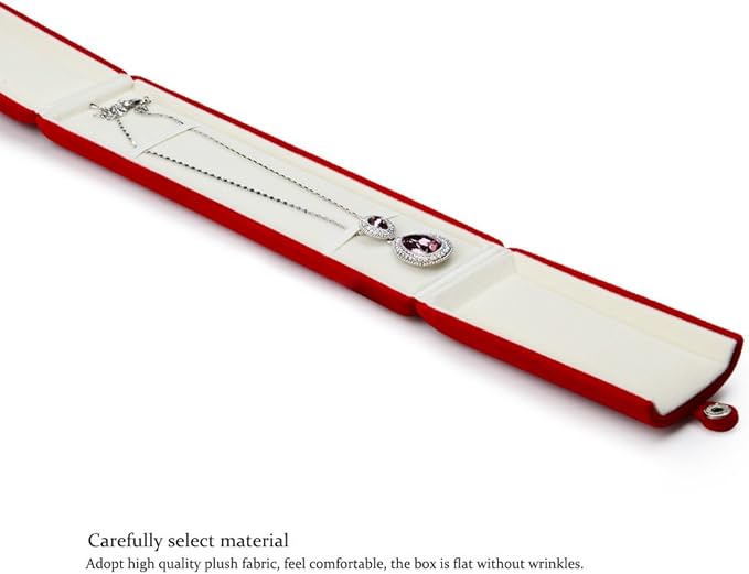 Oirlv Red Jewelry Gift Box Necklace/Long Chain Storage Boxes