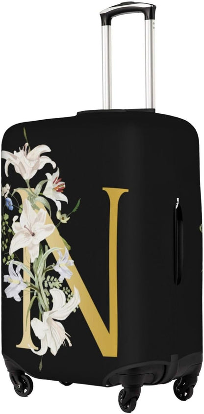 Decorative N Suitcase Protectors Elastic Washable Luggage Covers With Concealed Zippers For 18-32 Inch Luggage (Size L: Fits 25-28 Inch)