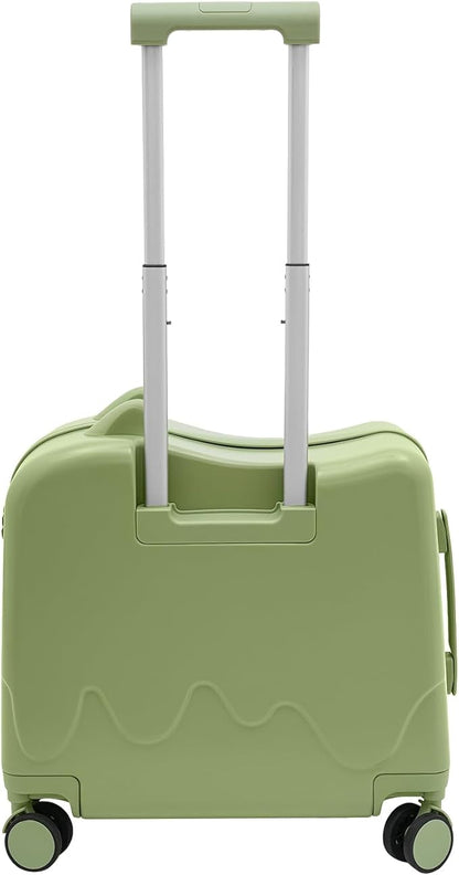 18" Kids Luggage Suitcase for Girls & Boys, Kids Carry On Luggage with Wheels Children’s Suitcase w/Lock (Green)