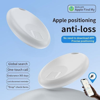 Bluetooth Air Tracker Tags Works with Apple Find My APP (iOS 14.5 Above Only), Smart Tag Item Finders for Key, Luggage, Backpack and More, IP67 Waterproof Tracking Tags (White, 2 Pack)